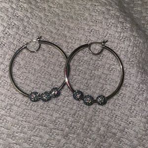 Henri Bendel Hoop Earrings with Swarovski crystal detail!